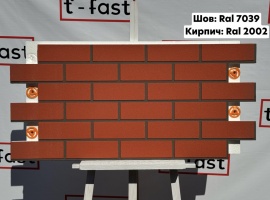 Мраморная термопанель &laquo;Шов Ral 7039, Кирпич Ral 2002&raquo;
