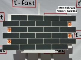 Мраморная термопанель &laquo;Шов Ral 7038, Кирпич Ral 7026&raquo;
