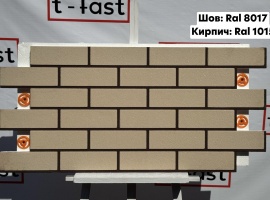 Мраморная термопанель &laquo;Шов Ral 8017, Кирпич Ral 1015&raquo;
