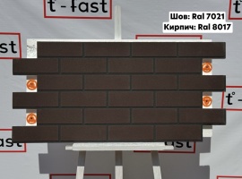 Мраморная термопанель &laquo;Шов RAl 7021, Кирпич Ral 8017&raquo;
